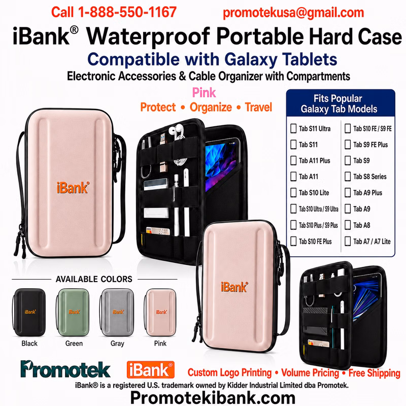 iBank® Waterproof Portable Hard Case for Electronic Accessories Cable Organizer