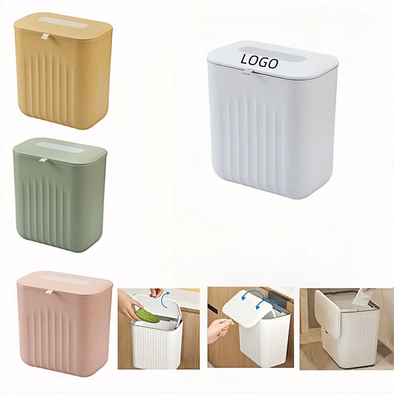 Hanging Trash Can With Sliding Lid Rubbish Storage Container