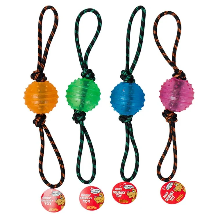 Dog Rope Chew Toys - 4 Colors Squeaker 1