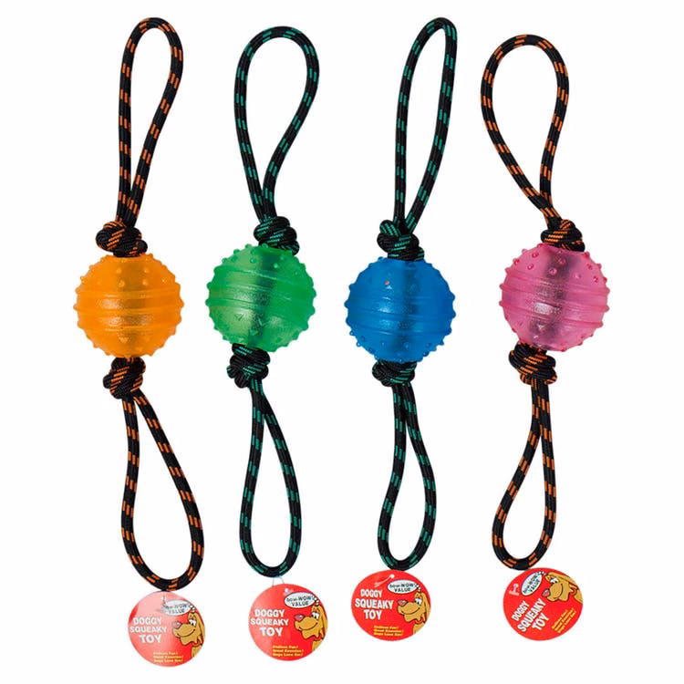 Dog Rope Chew Toys - 4 Colors Squeaker