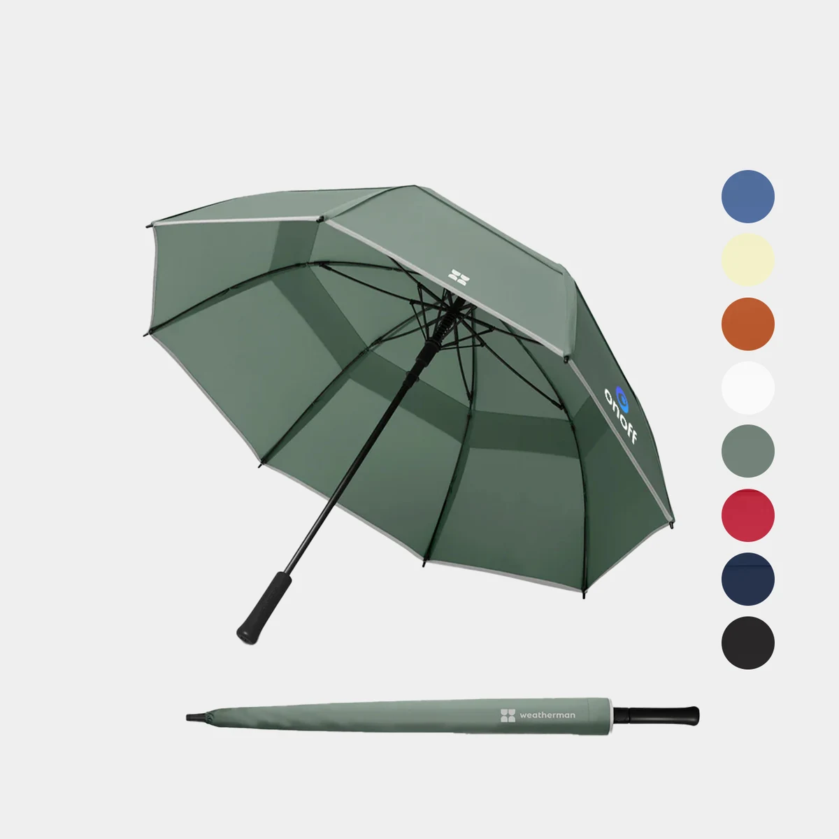 Weatherman® 100% Recycled 55″ arc UPF 50+ Walk Umbrella 1