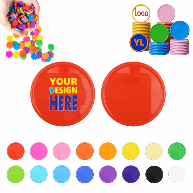 Customizable round plastic poker chips MOQ 100