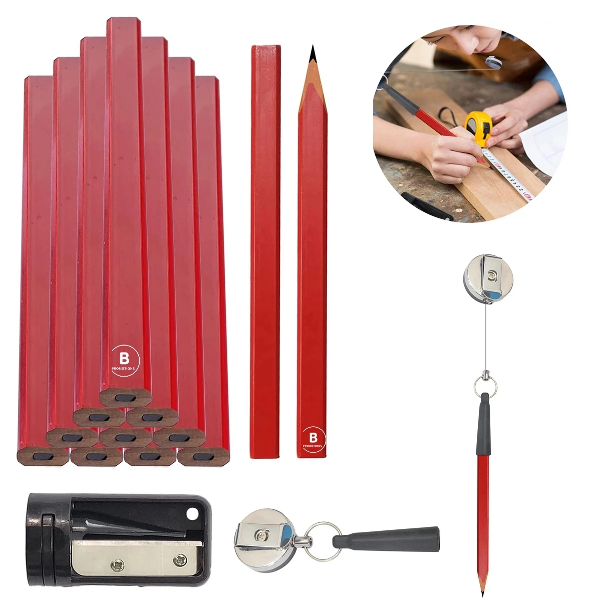 Hard Black Carpenter Marking Pencils Set 1