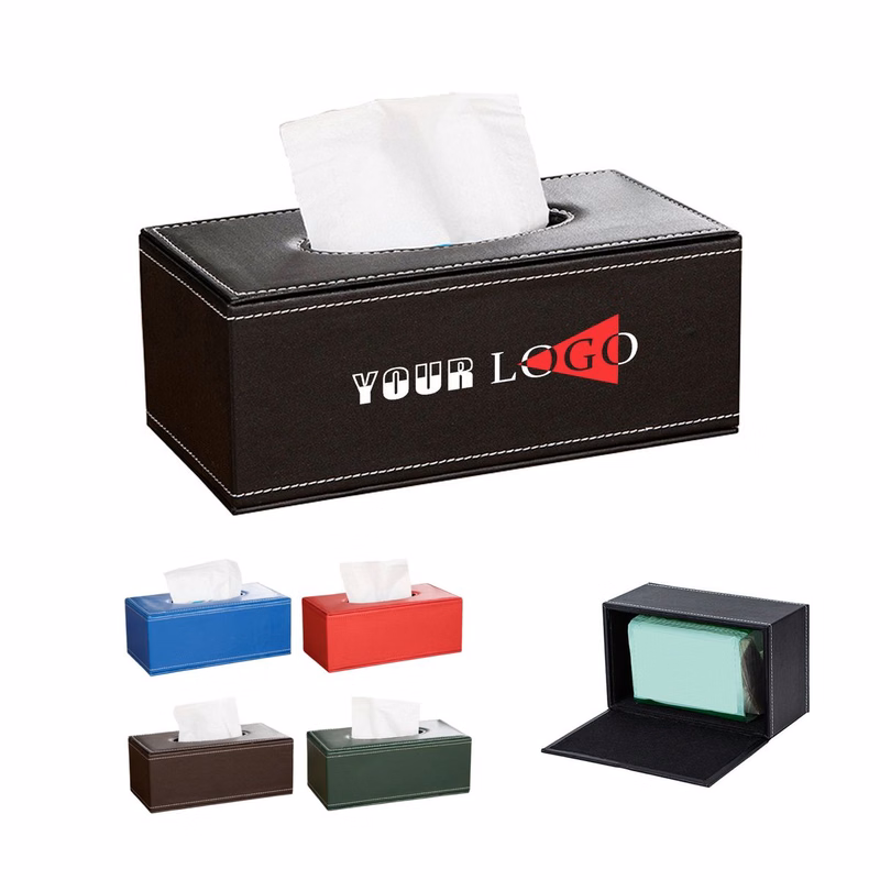 PU Leather Facial Tissue Box Holder