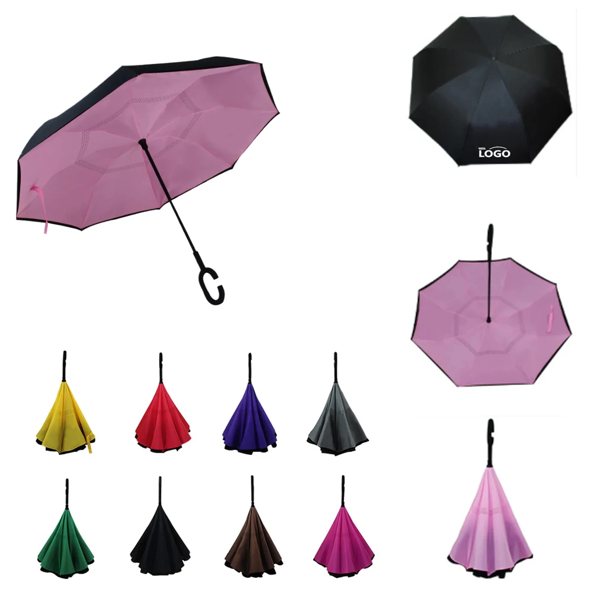 8 Rib C Shaped Inverted Umbrella 1