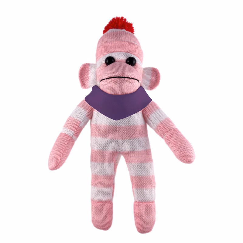 Pink Sock Monkey (Plush) with Bandana
