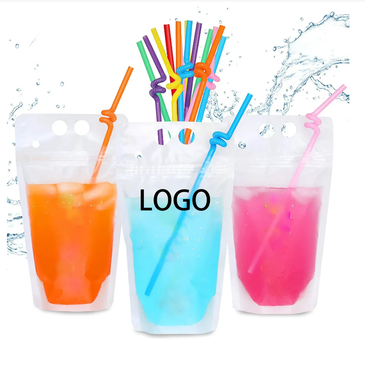 16oz Drink Pouch with Straw 1