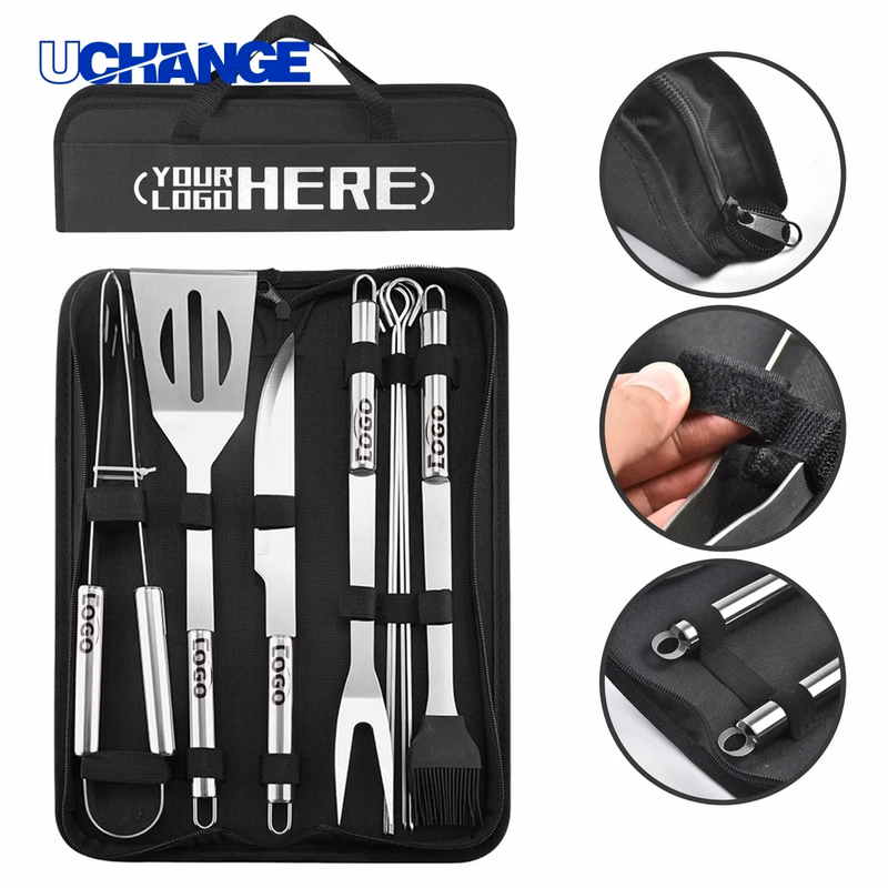 Stainless Steel Barbecue Tool Set with Bag for Grilling