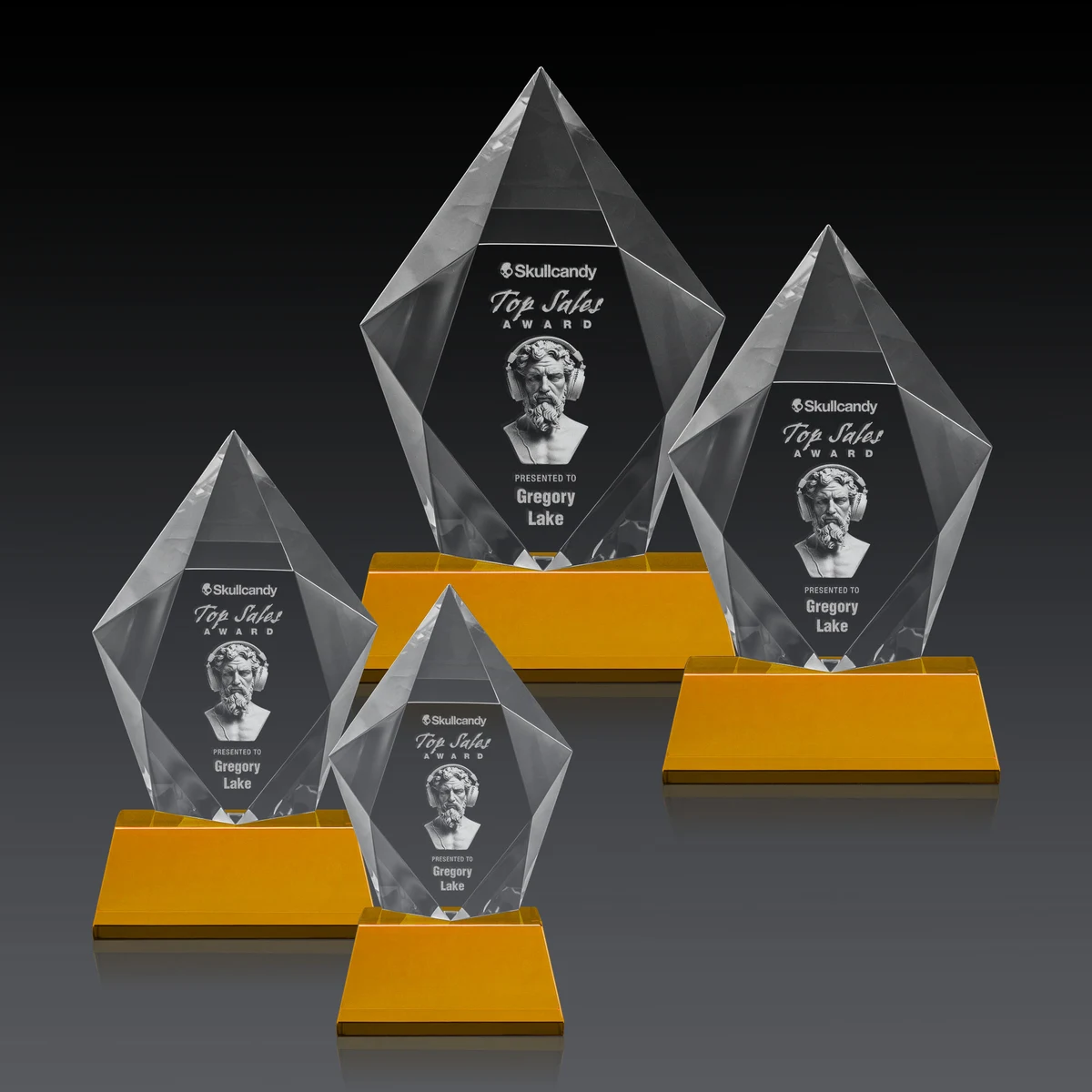 Devron 3D Award on Base - Amber 1
