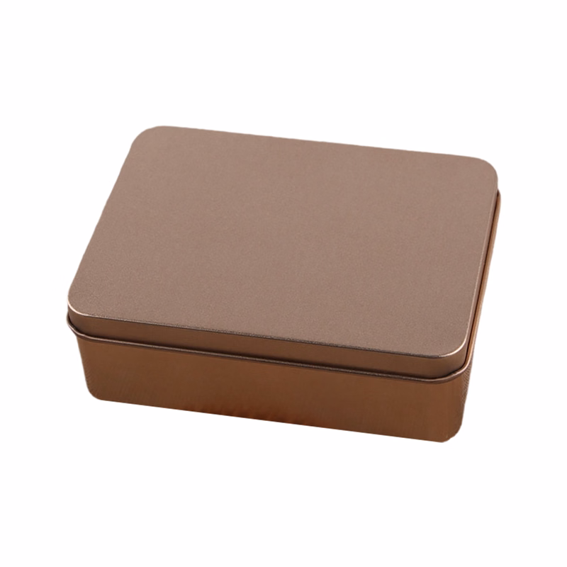 Tin Plated Steel Rectangle Storage Box With Smooth Edge Lid