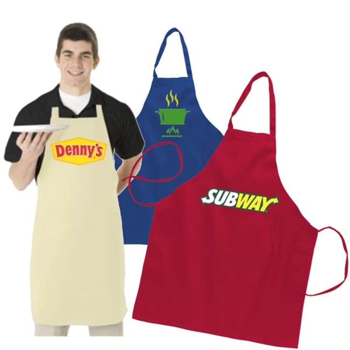 7.5 oz Heavy Duty Butcher Apron w/ Custom Logo Full Length Apron USA Decorated (28" x 34") 1