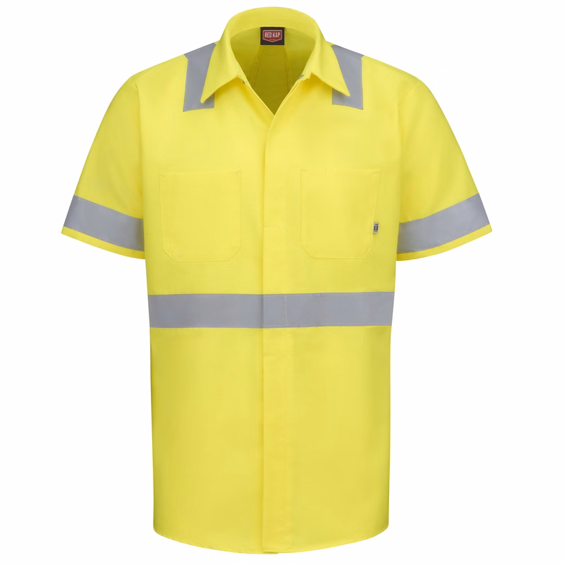 Red Kap® Short Sleeve Hi-Visibility Ripstop Work Shirt with MIMIX® + OilBlok, Type R Class 2