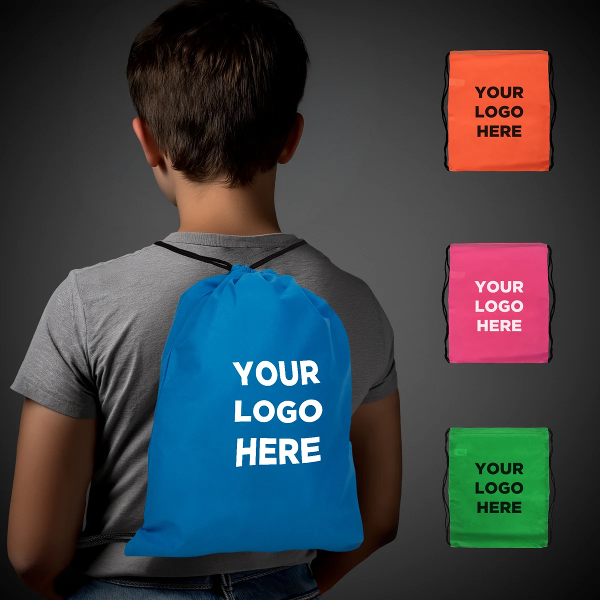 Neon Drawstring Backpacks(Silk Screen) 1