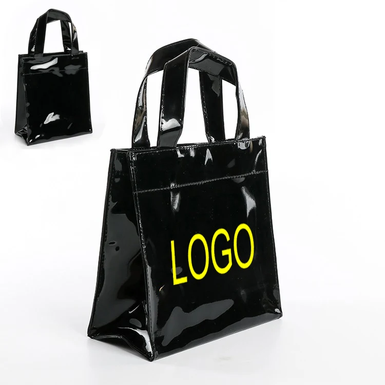 PVC Mirror Leather Gift Tote Bag, custom tote bag with logo imprint 1
