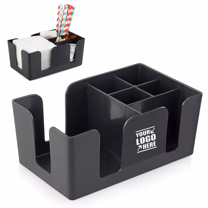 Bar Caddy Organizer with 6 Compartments