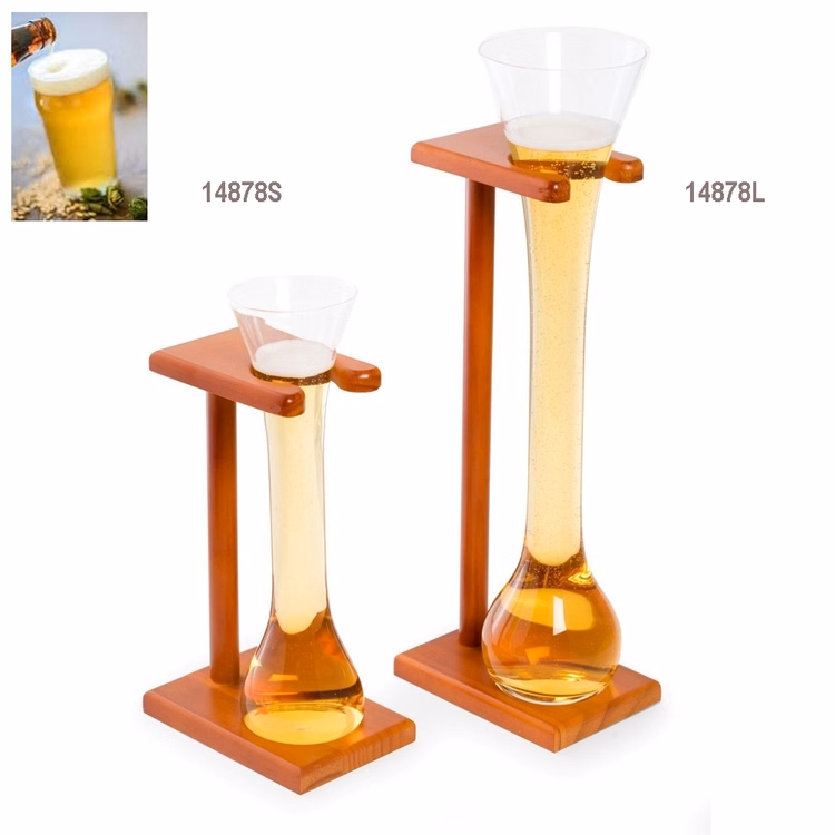 11" Ale Glass with Wooden Stand, 12oz