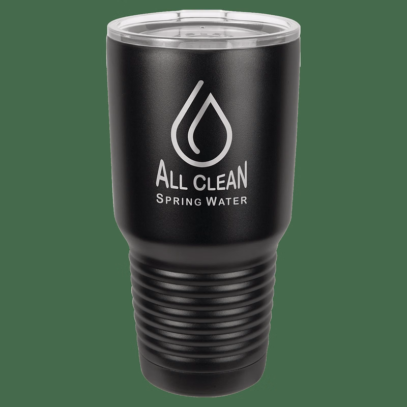 Polar Camel 30 oz. Black Vacuum Insulated Ringneck Tumbler with Clear Lid