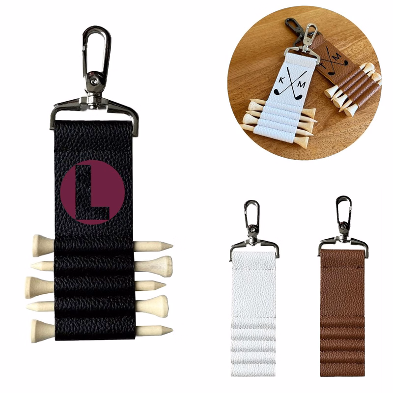 Leather Golf Tee Holder Clip for Bags & Belts