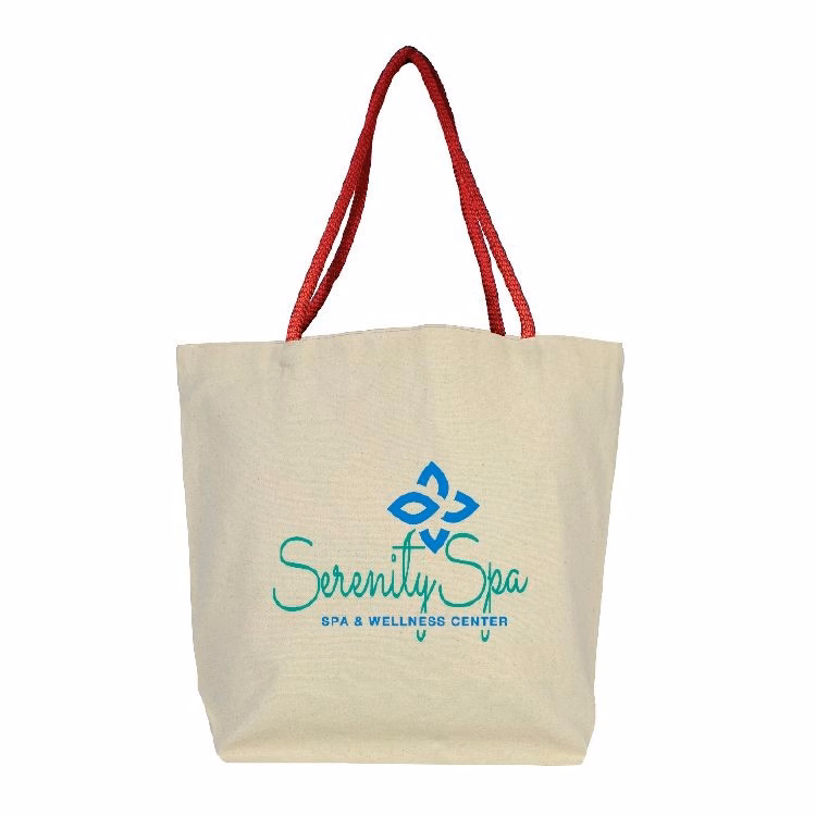 Soft Handle Red Cotton Tote