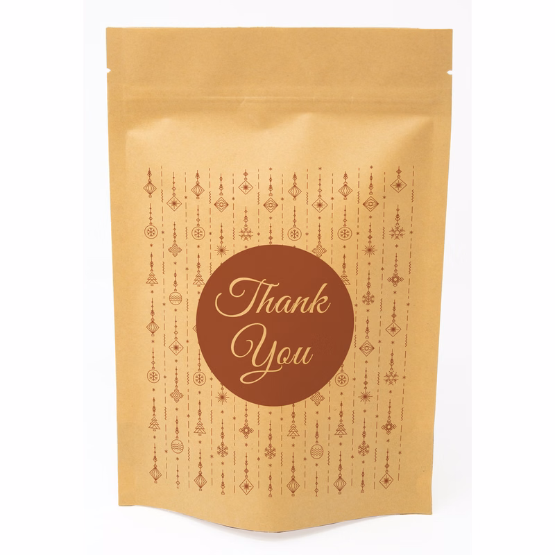 Holiday Red Predesigned Kraft Barrier Pouch (6"W x 9"H x 3"D)