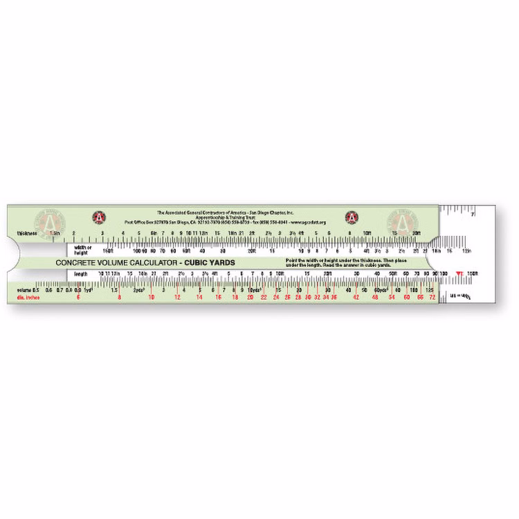 Stock American Plastic Concrete Slide Calculator (1.8"x7.75"), Full Colour
