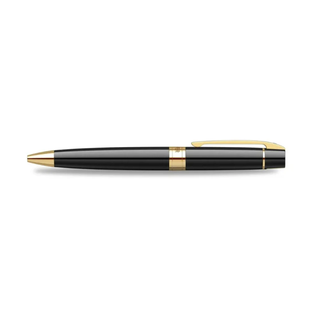 SHEAFFER® Executive Gift Set Glossy Black Gold Trim 300 Ballpoint Pen with Table Clock 1