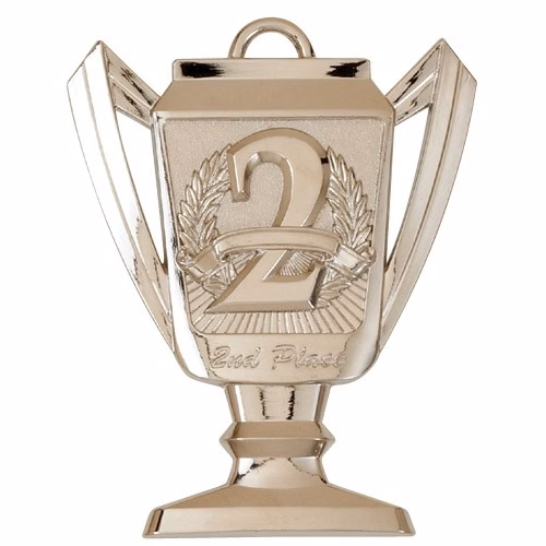 2nd Place Trophy Medal, 2 3/4" Tall