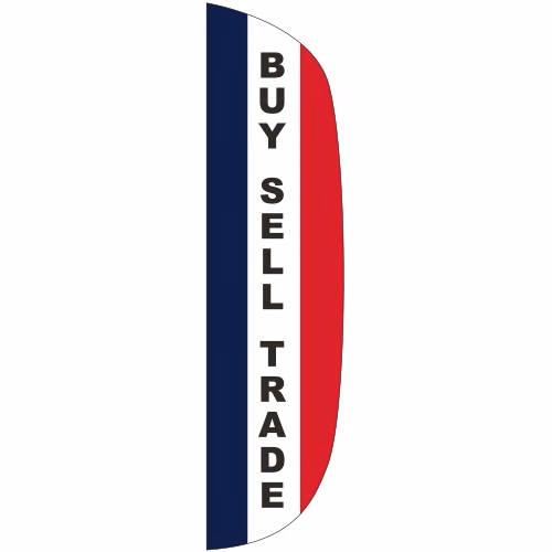 "BUY, SELL, TRADE" 3' x 12' Message Flutter Flag