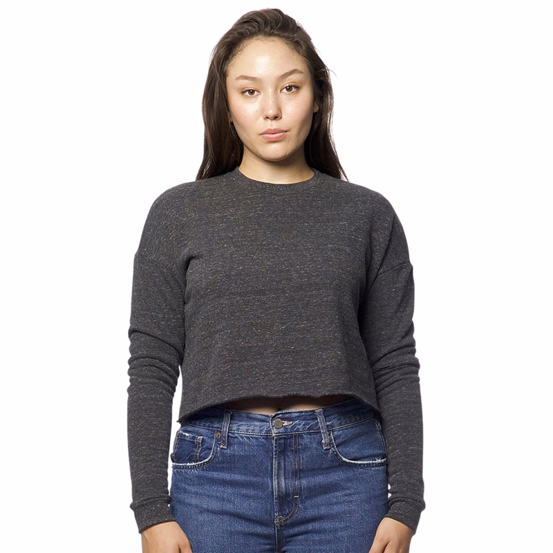 USA Made Women’s Eco Triblend Fleece Crop