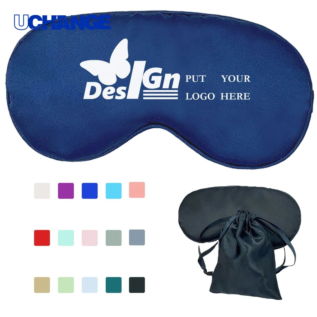 Full Color Silk Sleep Eye Mask Cover 8"x4" 1