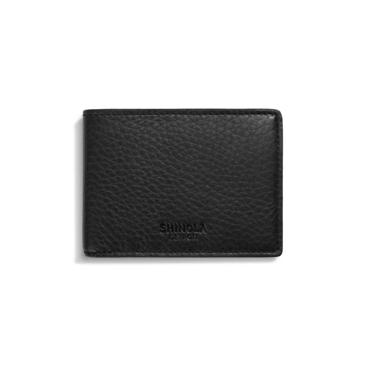 Shinola Slim Bifold Wallet - Black Natural Grain Leather 1