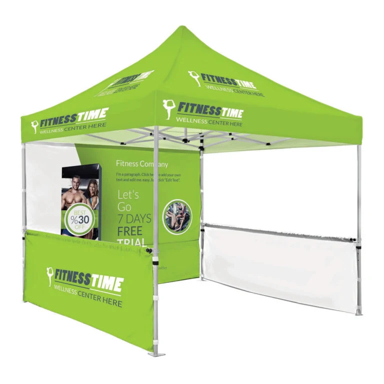 10x10ft Premium 2.0mm Hex Aluminum Frame Tent Kit w/Full Rear Wall & 2 Half Side Walls 1