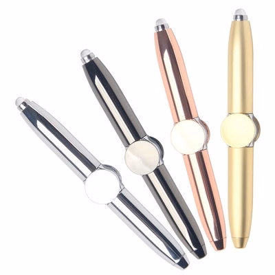 Hand Fidget Metal Pen with Flashlight