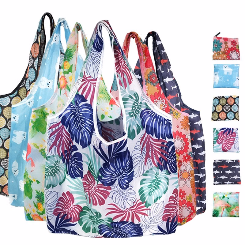 190T Polyester Foldable Grocery Shopping Bag