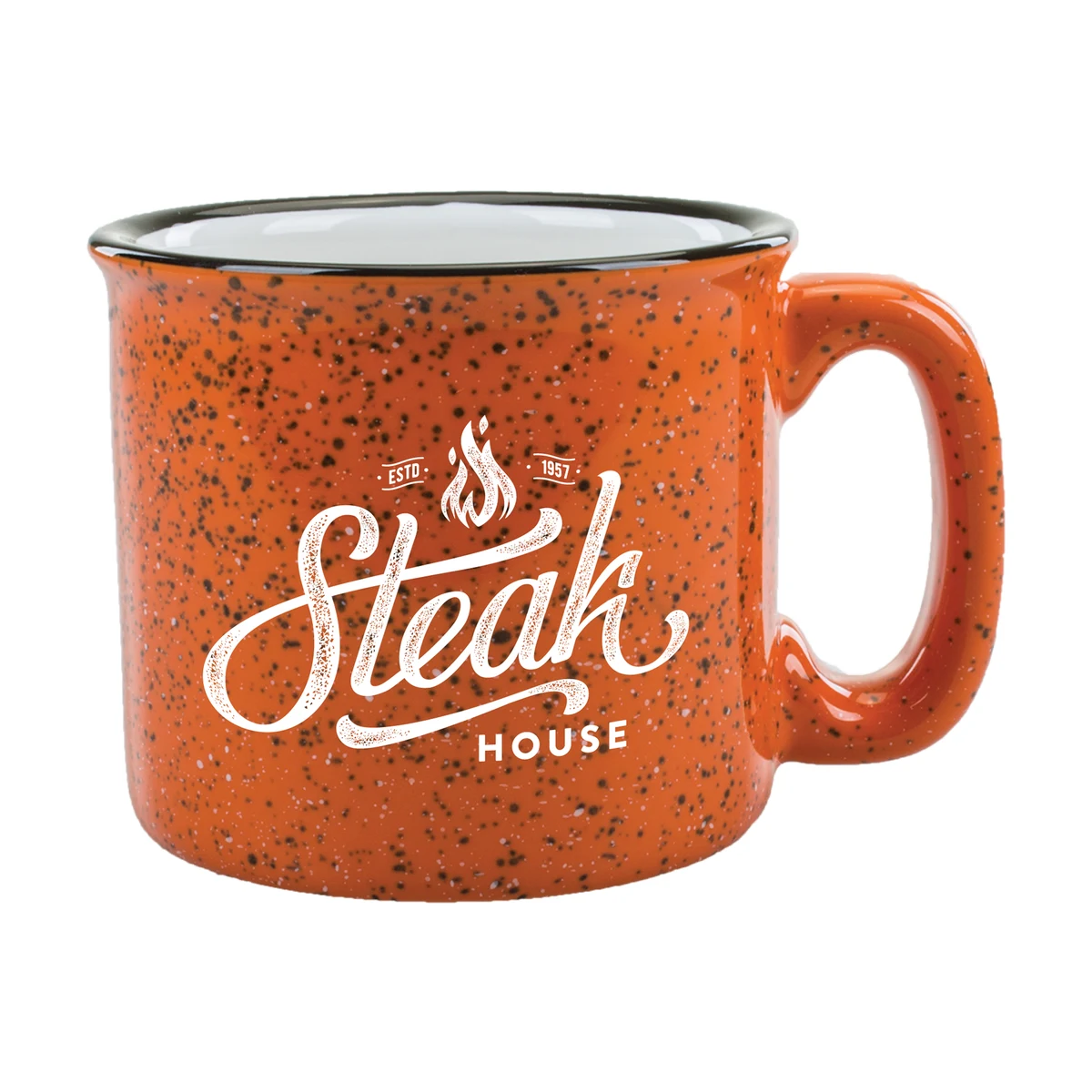 15 oz. Orange Out White In Campfire Mug 1