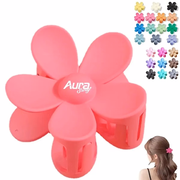Custom Flower Shaped Hair Claw Clip in 10 Colors — Fashion Event Promotional Item