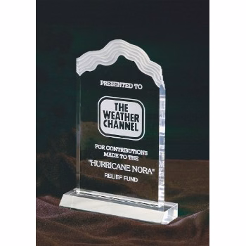 5" x 8-5/8" Clear White Cap Edge Acrylic Award