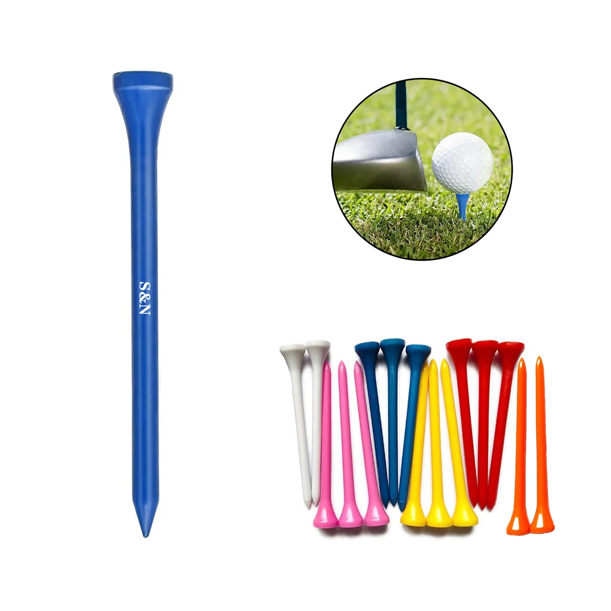 2.7 inch Plastic Colorful Golf Tee 1