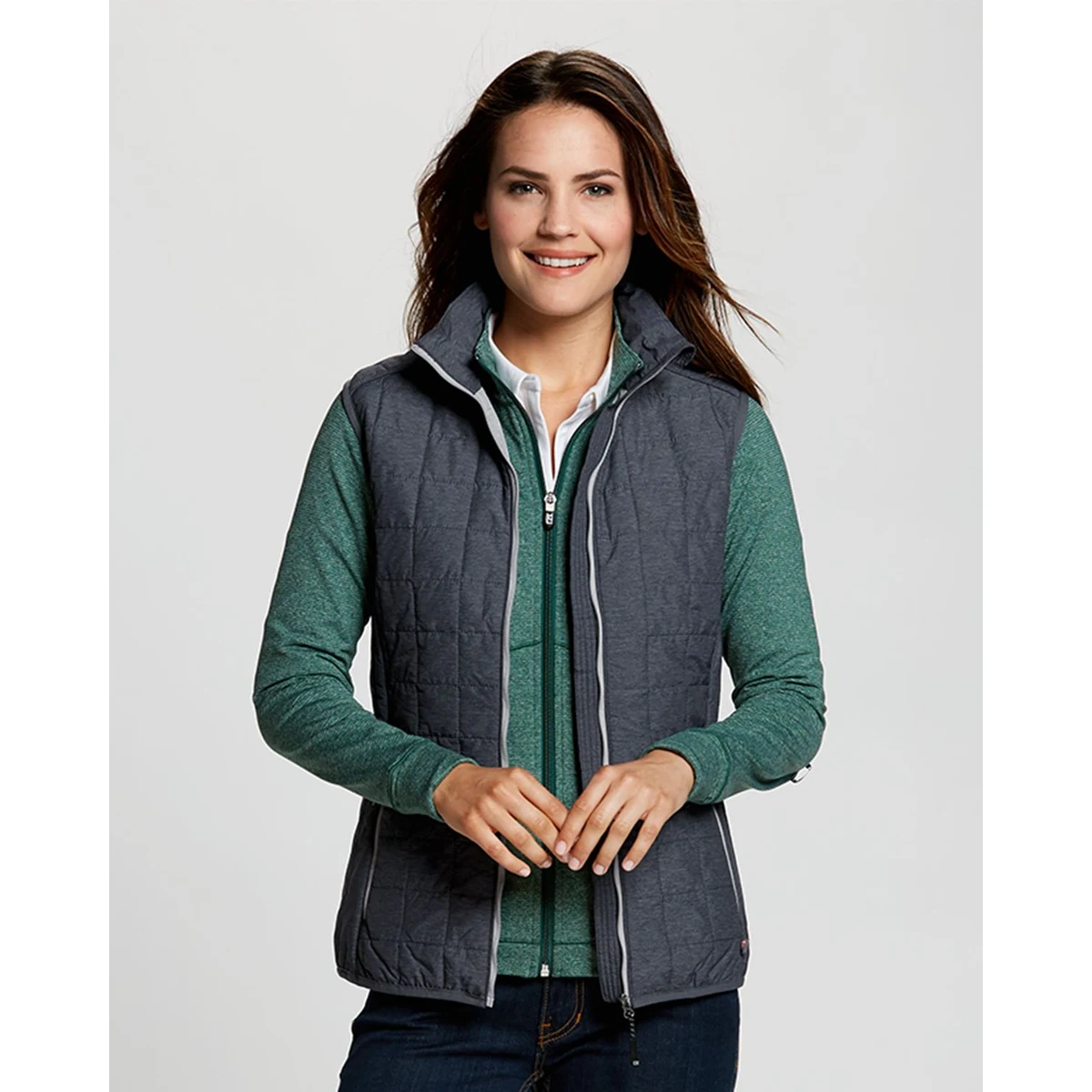 Cutter & Buck Rainier Recycled Insulated Puffer Womens Full Zip Vest 1