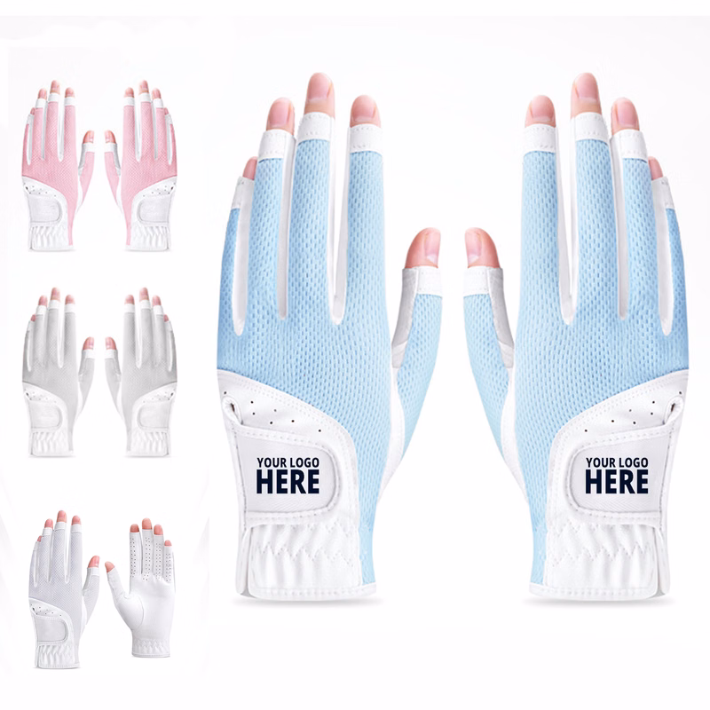 Golf Fingerless Breathable Mesh Sun Protection Gloves
