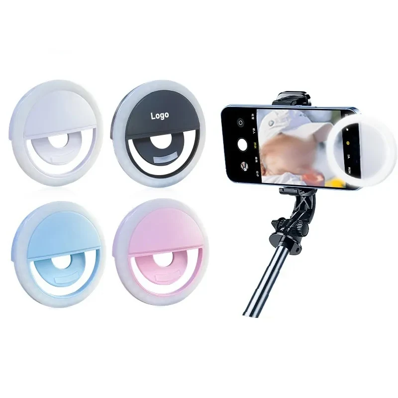 Selfie Ring Light Clip-on Phone Girl Makes up 1
