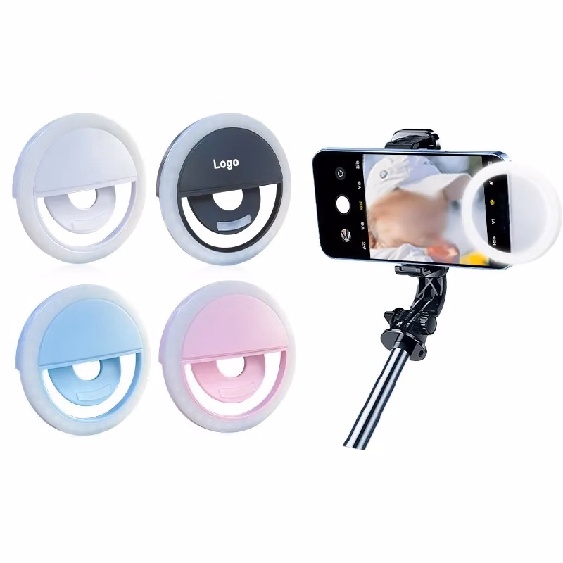 Selfie Ring Light Clip-on Phone Girl Makes up