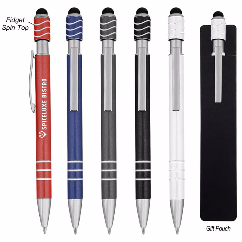 Spin Top Pen With Stylus