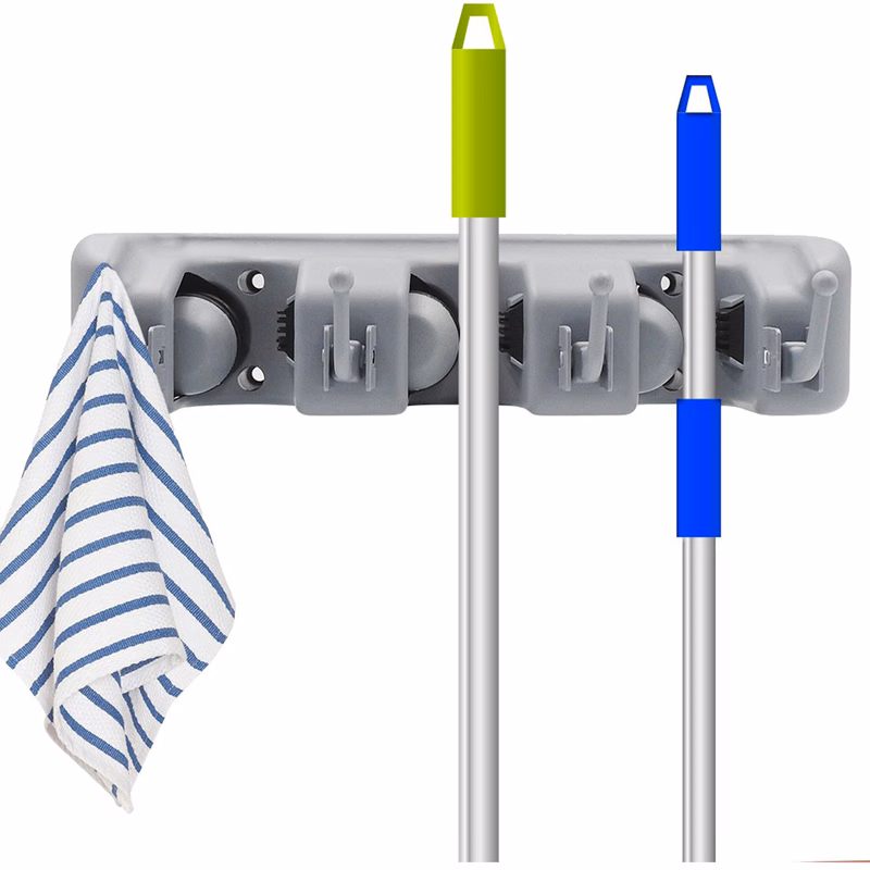Broom Holder Wall Mount and Garden Tool Organizer