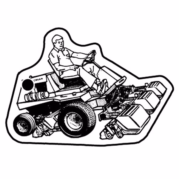 Tractor Mower 2 Key Tag - Spot Color