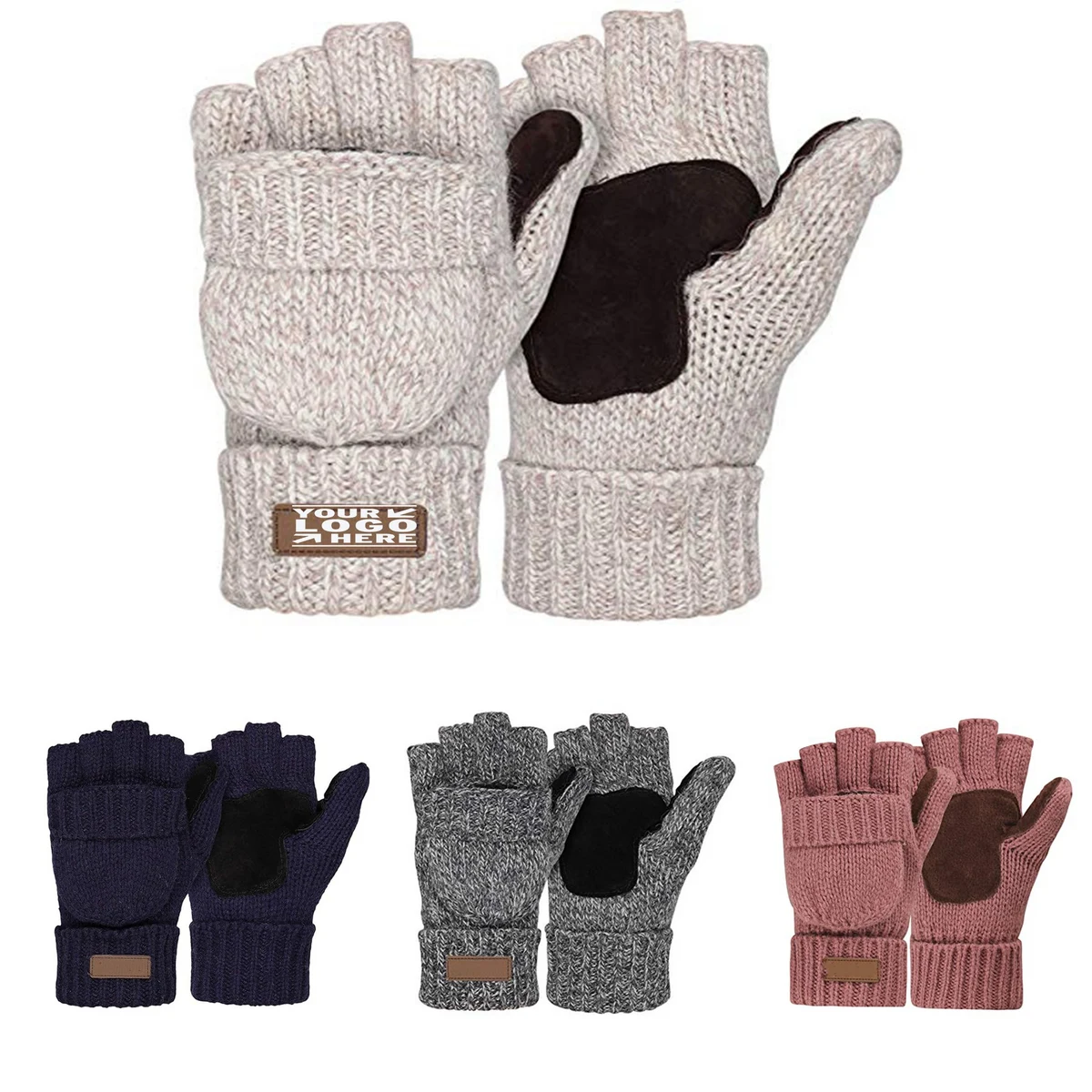 Thermal Insulation Fingerless Texting Wool Gloves 1
