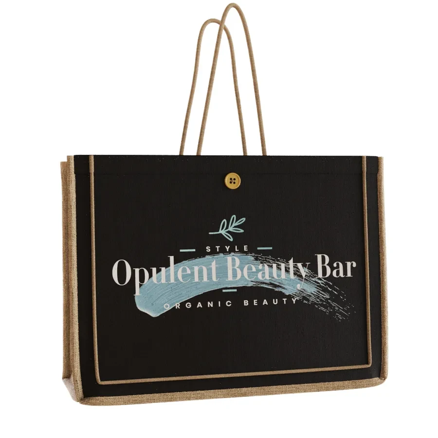 Paradise Jute Tote Bag, custom tote bag with logo imprint 1