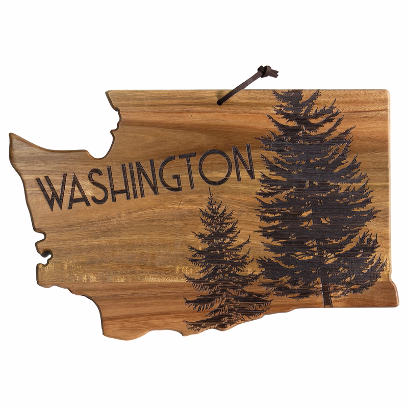 Rock & Branch® Origins Series Washington State Shaped Wood Serving and Cutting Board