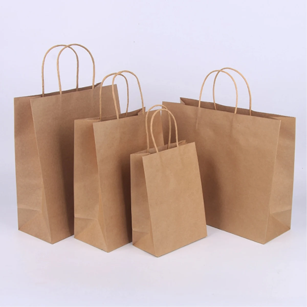 Recycled Tan Kraft Paper Shopping Bag (5.9" W x 3.15" D x 8) 1
