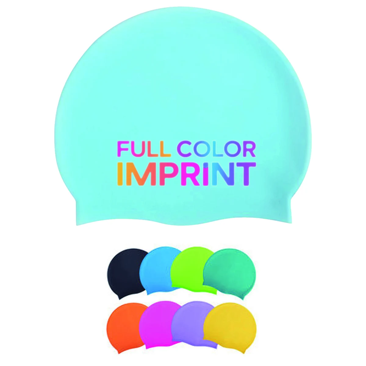 MOQ 50 Full Color Portable Silicone Swimming Cap 1